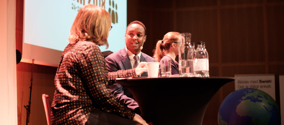 Helene Benno och Ahmed Abdirahman, Insamlingsforum 2018. Foto: Johanna Lingaas Türk